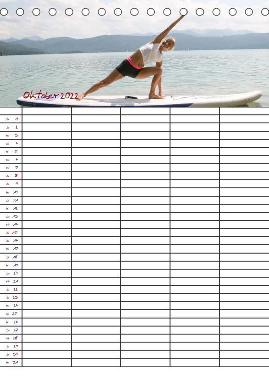 Produktbild: Faszination Yoga - SUP (Familienplaner 5 spaltig) (Tischkalender 2022 DIN A5 hoch)
