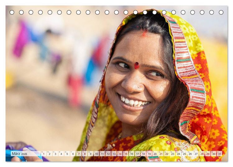 Produktbild: INDIEN Allahabad Haridwar Varanasi Vrindavan (Tischkalender 2026 DIN A5 quer), CALVENDO Monatskalender