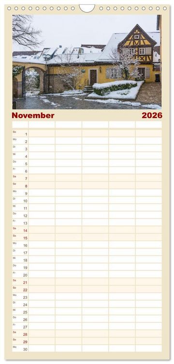 Produktbild: Familienplaner 2026 - Ein Spaziergang durch Feuchtwangen mit 5 Spalten (Wandkalender, 21 x 45 cm) CALVENDO