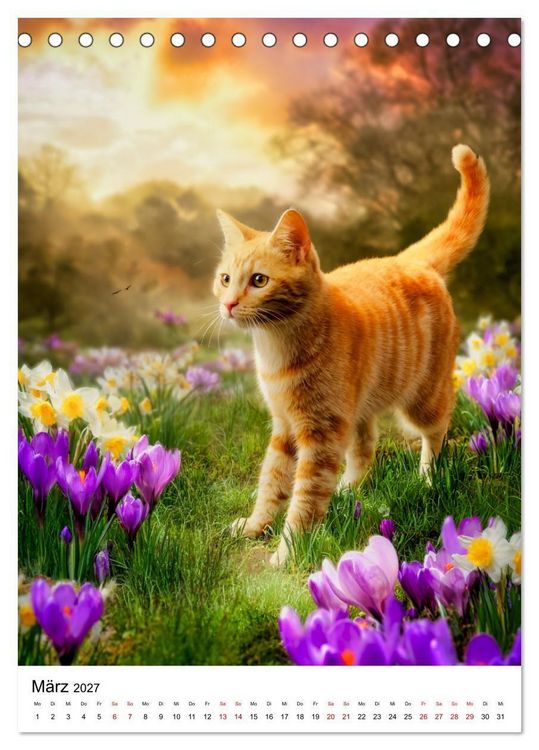 Produktbild: Feuer auf vier Pfoten - Die sch&ouml;nsten roten Katzen (Tischkalender 2027 DIN A5 hoch), CALVENDO Monatskalender