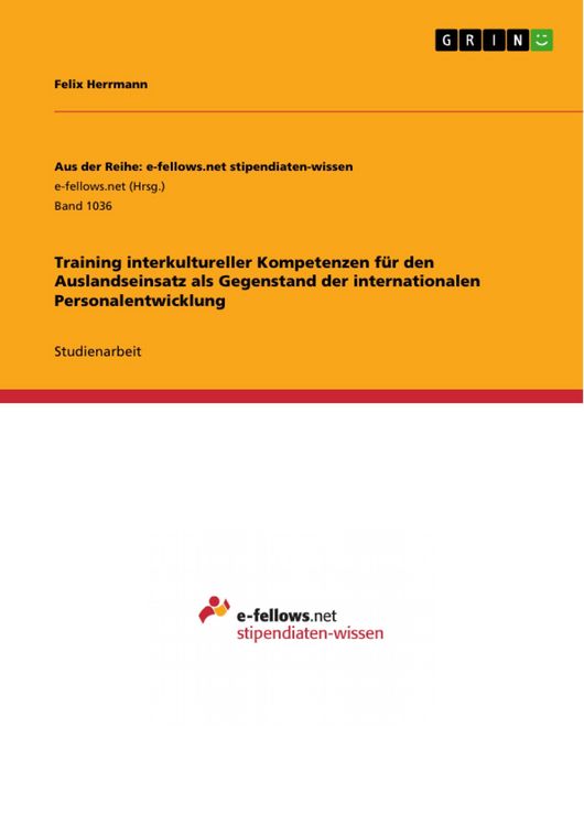 Produktbild: Training interkultureller Kompetenzen f&uuml;r den Auslandseinsatz als Gegenstand der internationalen Personalentwicklung