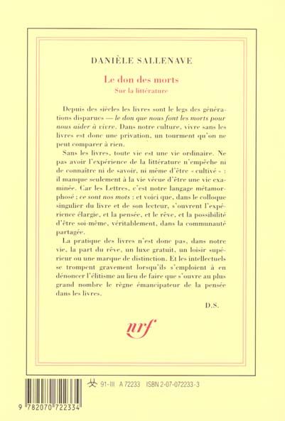 Produktbild: Le don des morts: sur la litt&eacute;rature