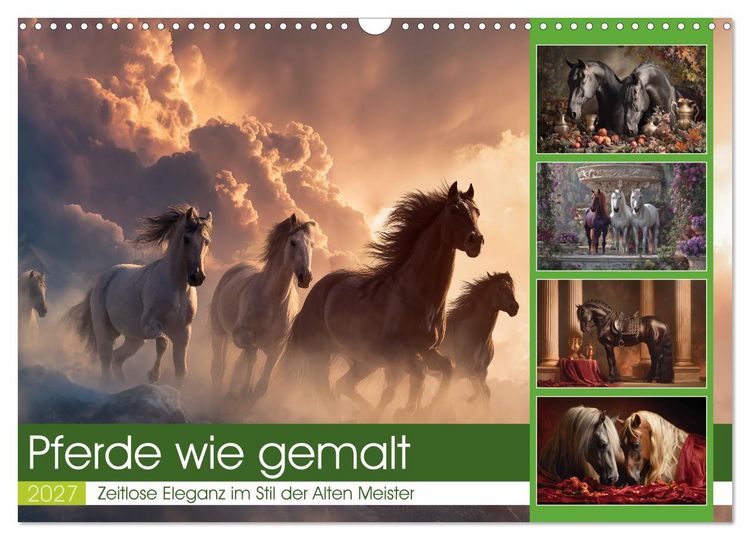 Produktbild: Pferde wie gemalt (Wandkalender 2027 DIN A3 quer), CALVENDO Monatskalender