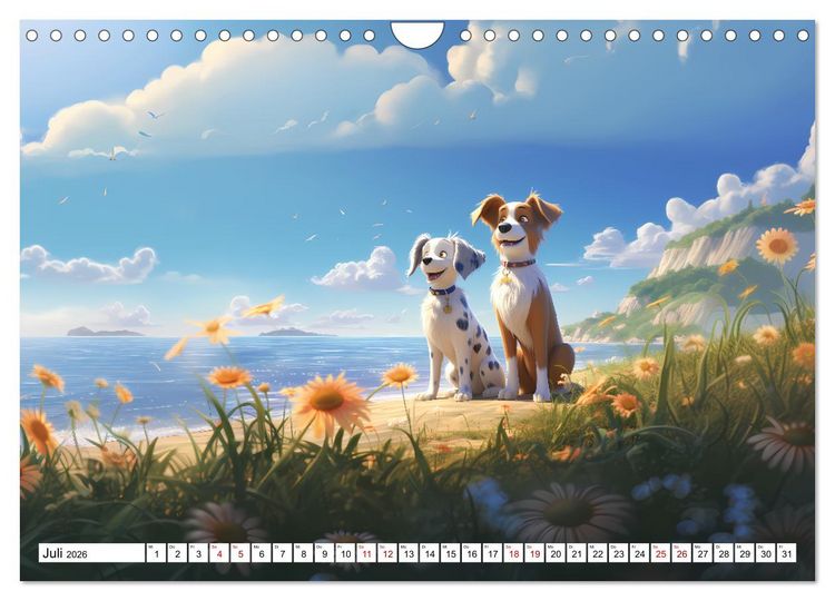 Produktbild: Lustige Comic Hunde (Wandkalender 2026 DIN A4 quer), CALVENDO Monatskalender