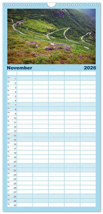 Produktbild: Familienplaner 2026 - Norwegens Wilder Westen mit 5 Spalten (Wandkalender, 21 x 45 cm) CALVENDO