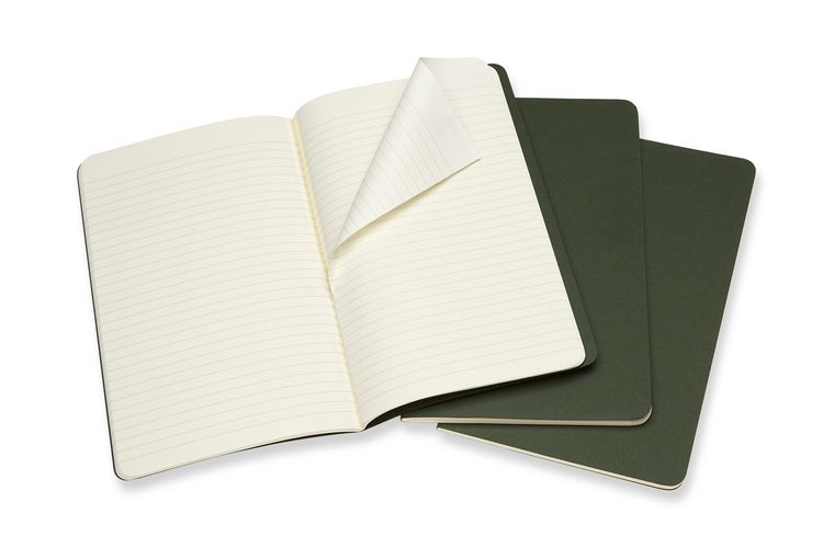 Produktbild: MOLESKINE CAHIER L/A5, 3ER SET, LINIERT, KARTONEINBAND, MYRTENGR&Uuml;N