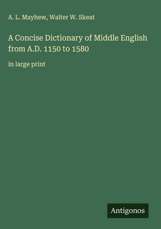 Produktbild: A Concise Dictionary of Middle English from A.D. 1150 to 1580