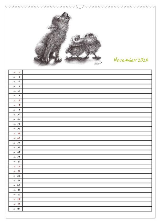 Produktbild: Tieronisch Eulen (hochwertiger Premium Wandkalender 2026 DIN A2 hoch), Kunstdruck in Hochglanz
