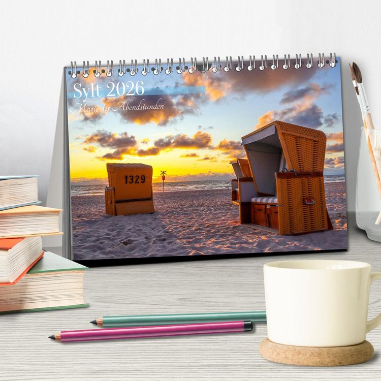 Produktbild: Sylt - Magie der Abendstunden (Tischkalender 2026 DIN A5 quer), CALVENDO Monatskalender