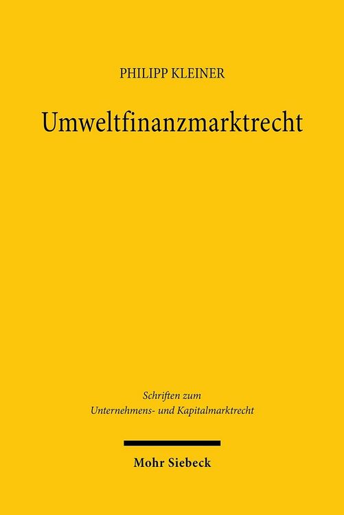 Produktbild: Umweltfinanzmarktrecht