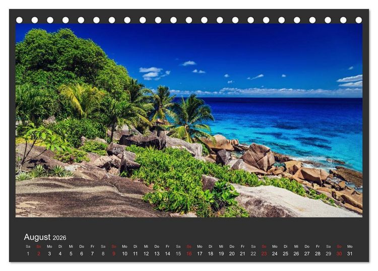 Produktbild: Seychellen Traumstr&auml;nde im Paradies (Tischkalender 2026 DIN A5 quer), CALVENDO Monatskalender