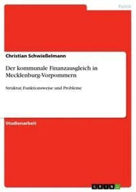 Produktbild: Der kommunale Finanzausgleich in Mecklenburg-Vorpommern