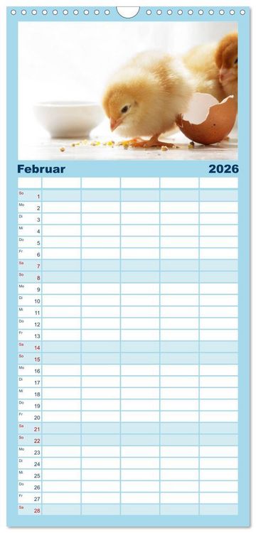 Produktbild: Familienplaner 2026 - K&uuml;ken in der Kinderstube mit 5 Spalten (Wandkalender, 21 x 45 cm) CALVENDO