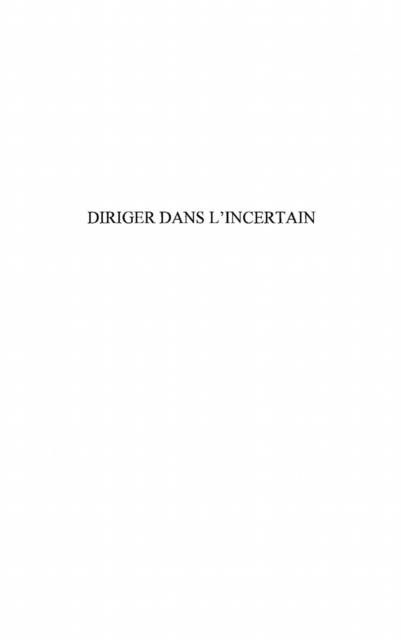 Produktbild: Diriger dans l'incertain
