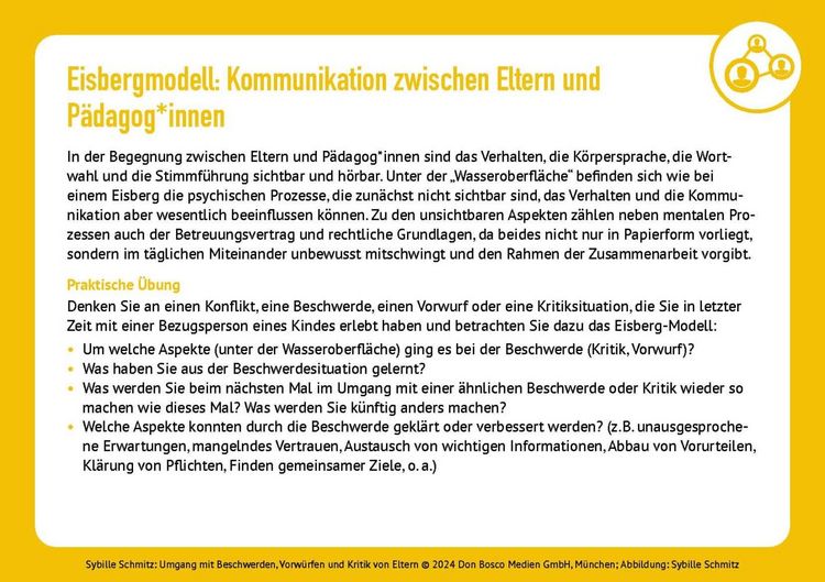 Produktbild: Umgang mit Beschwerden, Vorw&uuml;rfen und Kritik von Eltern