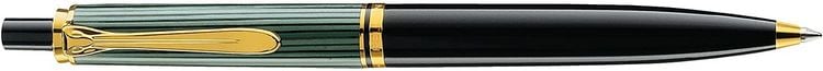 Produktbild: Pelikan Kugelschreiber Souver&auml;n&reg; K400, 24-Karat vergoldete Zierelemente, Druckmechanik, Schwarz-Gr&uuml;n