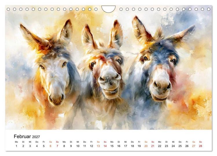Produktbild: Esel - Wenn Ruhe ein Gesicht h&auml;tte (Wandkalender 2027 DIN A4 quer), CALVENDO Monatskalender