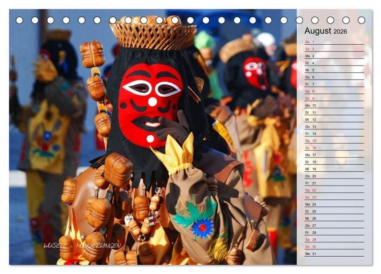 Produktbild: Schw&auml;bisch alemannische Fasnet (Tischkalender 2026 DIN A5 quer), CALVENDO Monatskalender