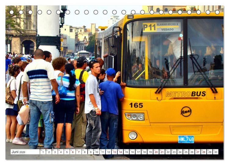 Produktbild: Omnibus-Welt - Autobusse in Kuba (Tischkalender 2026 DIN A5 quer), CALVENDO Monatskalender