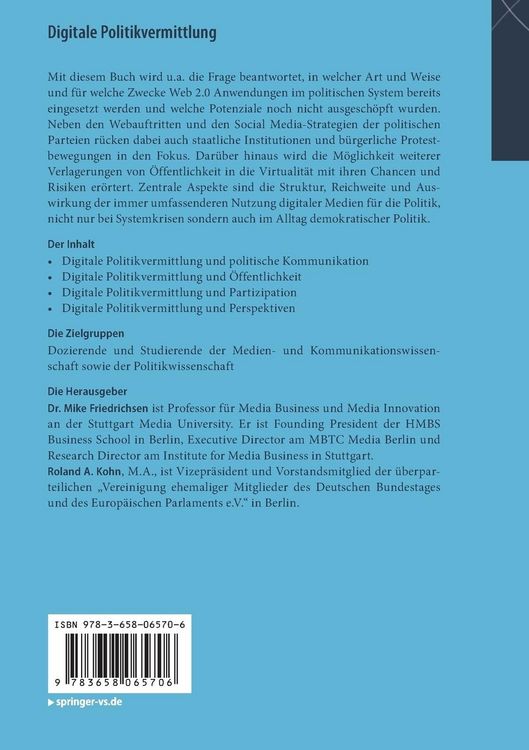 Produktbild: Digitale Politikvermittlung