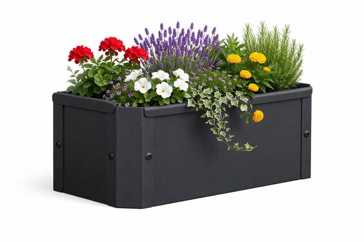 Produktbild: Metall Pflanzkasten Blumenkasten 39x18 Balora S