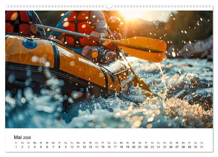 Produktbild: Rafting f&uuml;r Mutige (Wandkalender 2026 DIN A2 quer), CALVENDO Monatskalender