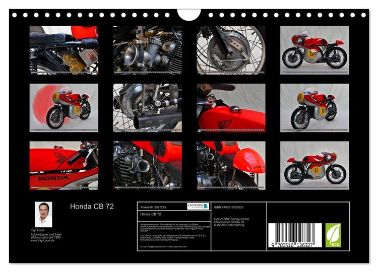 Produktbild: Honda CB 72 (Wandkalender 2026 DIN A4 quer), CALVENDO Monatskalender