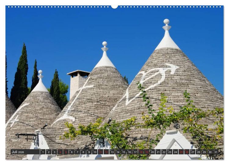 Produktbild: Trulli in Apulien - Einzigartige Rundh&auml;user im S&uuml;den Italiens (Wandkalender 2026 DIN A2 quer), CALVENDO Monatskalender