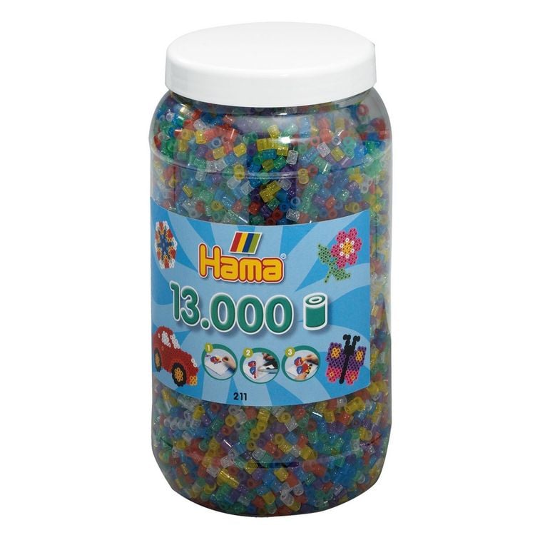 Produktbild: Hama B&uuml;gelperlen Glitter Mix 13000 St&uuml;ck Dose