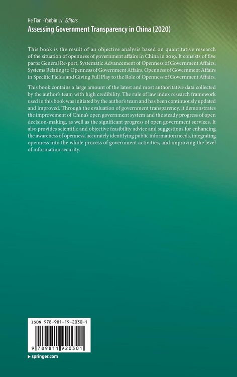 Produktbild: Assessing Government Transparency in China (2020)