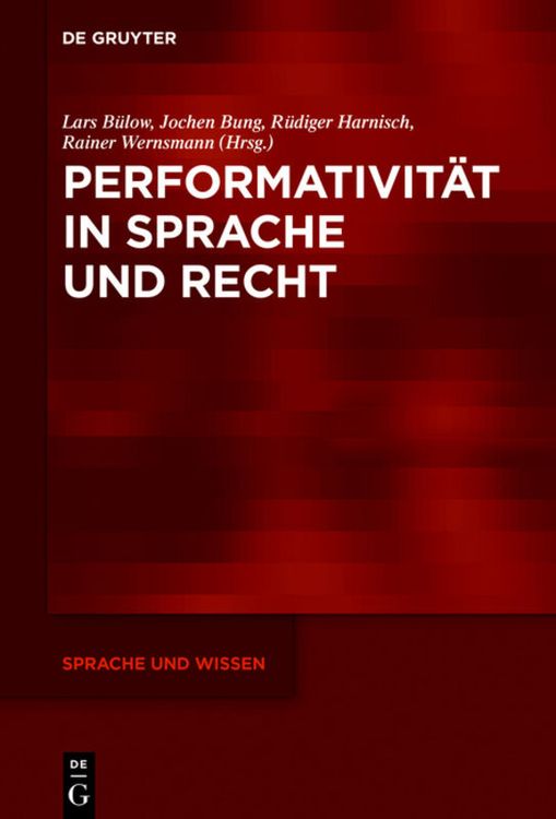Produktbild: Performativit&auml;t in Sprache und Recht