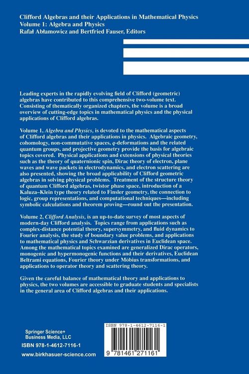 Produktbild: Clifford Algebras and their Applications in Mathematical Physics