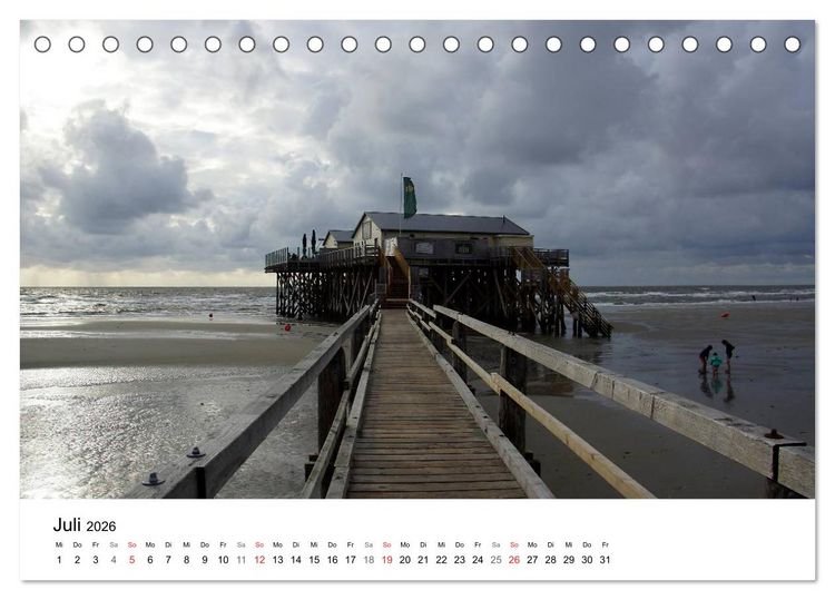 Produktbild: St. Peter Ording 2026 (Tischkalender 2026 DIN A5 quer), CALVENDO Monatskalender