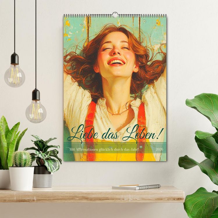 Produktbild: Liebe das Leben! Mit Affirmationen gl&uuml;cklich durch das Jahr! (Wandkalender 2026 DIN A2 hoch), CALVENDO Monatskalender