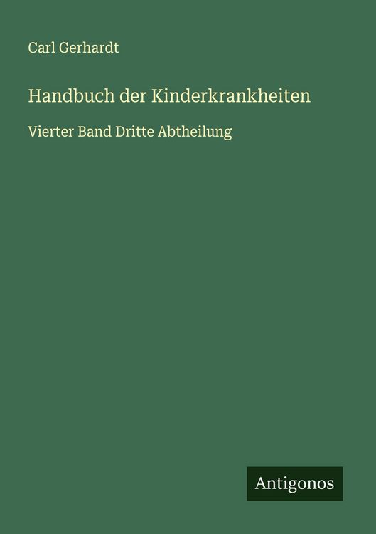 Produktbild: Handbuch der Kinderkrankheiten