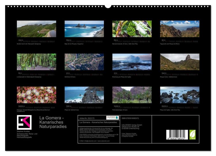 Produktbild: La Gomera - Kanarisches Naturparadies (hochwertiger Premium Wandkalender 2026 DIN A2 quer), Kunstdruck in Hochglanz