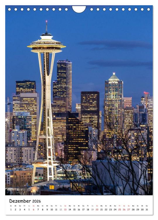 Produktbild: Seattle - Moderne Stadt des Nordwestens (Wandkalender 2026 DIN A4 hoch), CALVENDO Monatskalender