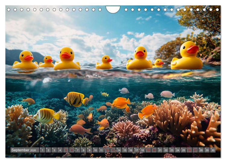 Produktbild: Gummienten auf Weltreise (Wandkalender 2026 DIN A4 quer), CALVENDO Monatskalender