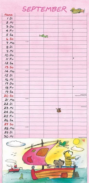 Produktbild: Janosch 2026 Familienplaner - Familien-Timer - Termin-Planer - Kinder-Kalender - Familien-Kalender - 22x45