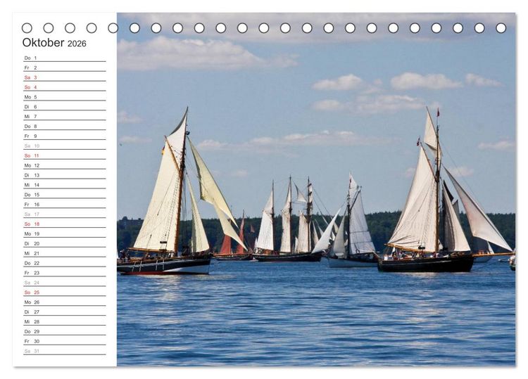Produktbild: Historische Segelschiffe auf der Ostsee (Tischkalender 2026 DIN A5 quer), CALVENDO Monatskalender
