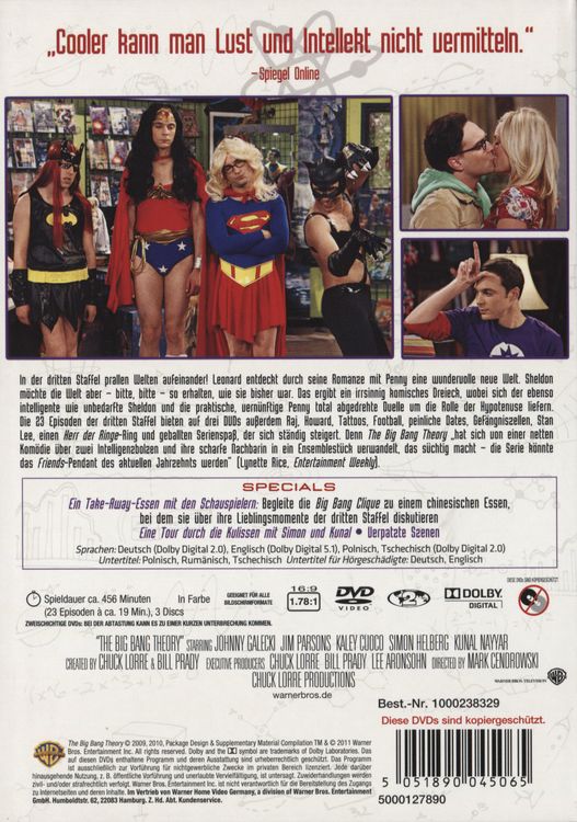 Produktbild: The Big Bang Theory - Staffel 3 [3 DVDs]