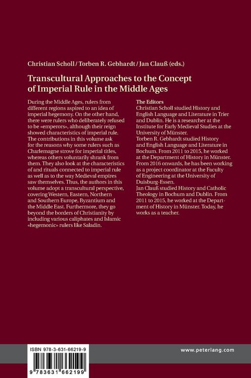 Produktbild: Transcultural Approaches to the Concept of Imperial Rule in the Middle Ages