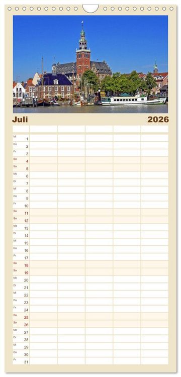 Produktbild: Familienplaner 2026 - Ostfriesland mit 5 Spalten (Wandkalender, 21 x 45 cm) CALVENDO