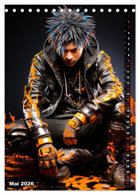 Produktbild: CYBERPUNK Urcoole Typen (Tischkalender 2026 DIN A5 hoch), CALVENDO Monatskalender