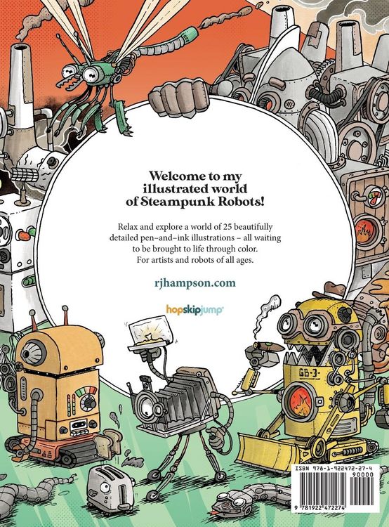 Produktbild: Steampunk Robots Coloring Book