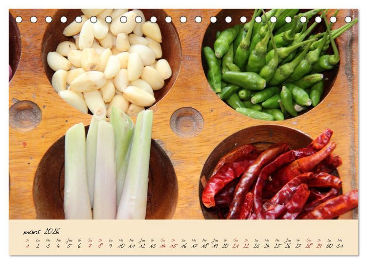 Produktbild: La cuisine Tha&iuml; (Calendrier de bureau 2026 DIN A5 vertical), CALVENDO calendrier mensuel