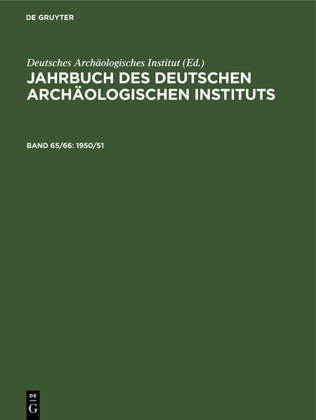 Produktbild: Jahrbuch des Deutschen Arch&auml;ologischen Instituts / 1950/51