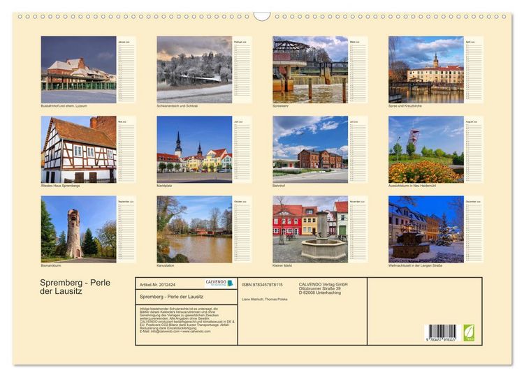 Produktbild: Spremberg - Perle der Lausitz (Wandkalender 2026 DIN A2 quer), CALVENDO Monatskalender