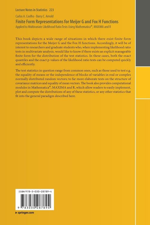Produktbild: Finite Form Representations for Meijer G and Fox H Functions