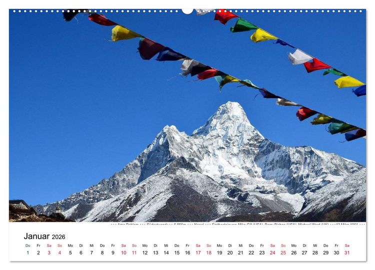 Produktbild: Solo Khumbu (hochwertiger Premium Wandkalender 2026 DIN A2 quer), Kunstdruck in Hochglanz